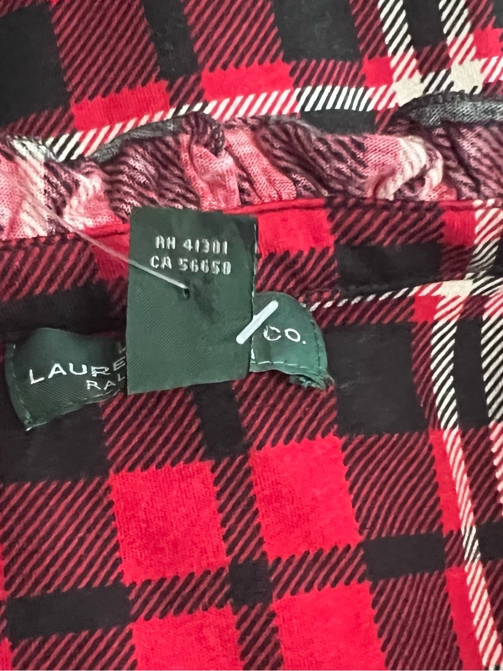 Ralph Lauren Red and Black Plaid Button Down Top Size XL NWT! - Picture 7 of 7